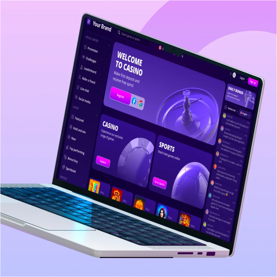 Turnkey casino UI template preview