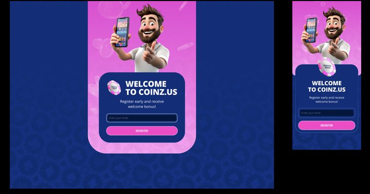 Welcome onboarding screen with quick sign-up