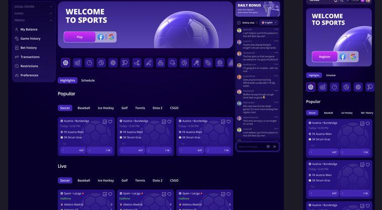 Turnkey template sportsbook with live odds and schedules