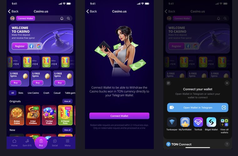 Turnkey template crypto wallet connect on mobile