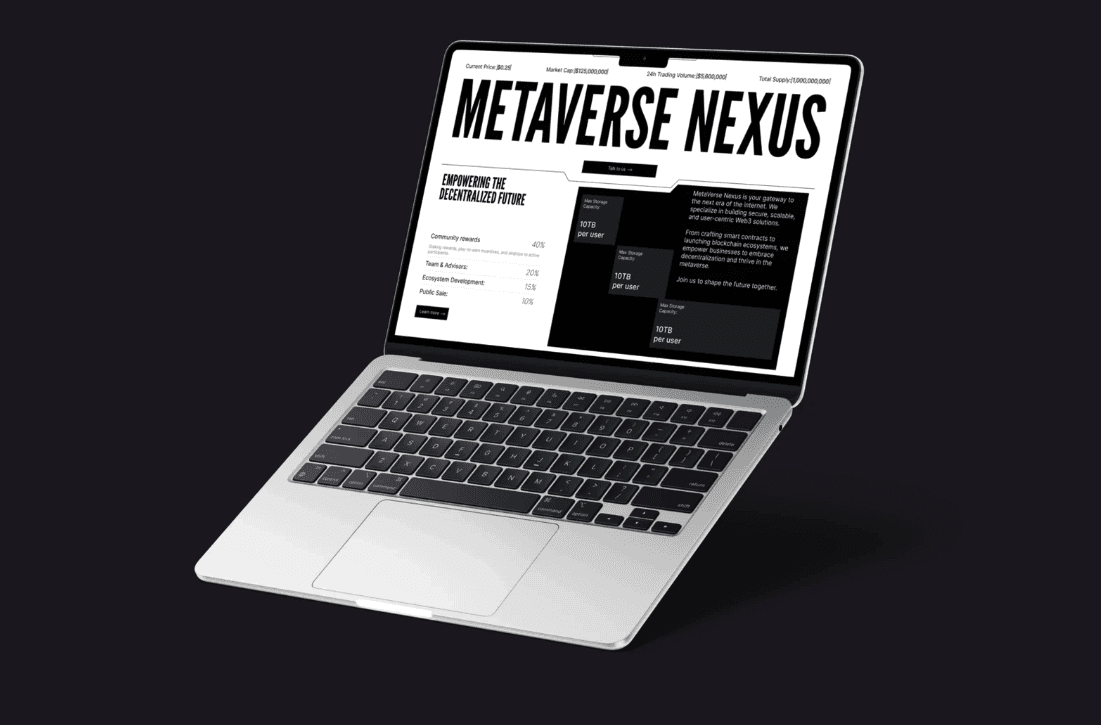 Metaverse Nexus Web3 ecosystem website cover