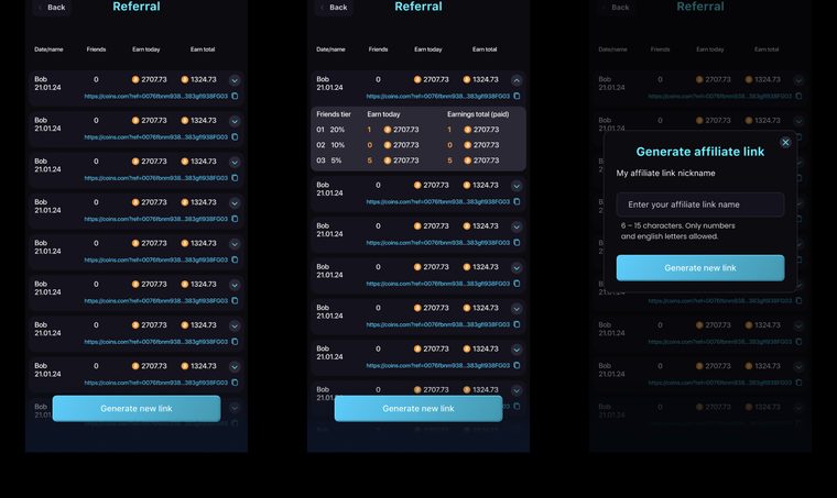 Web3 referral management dashboard